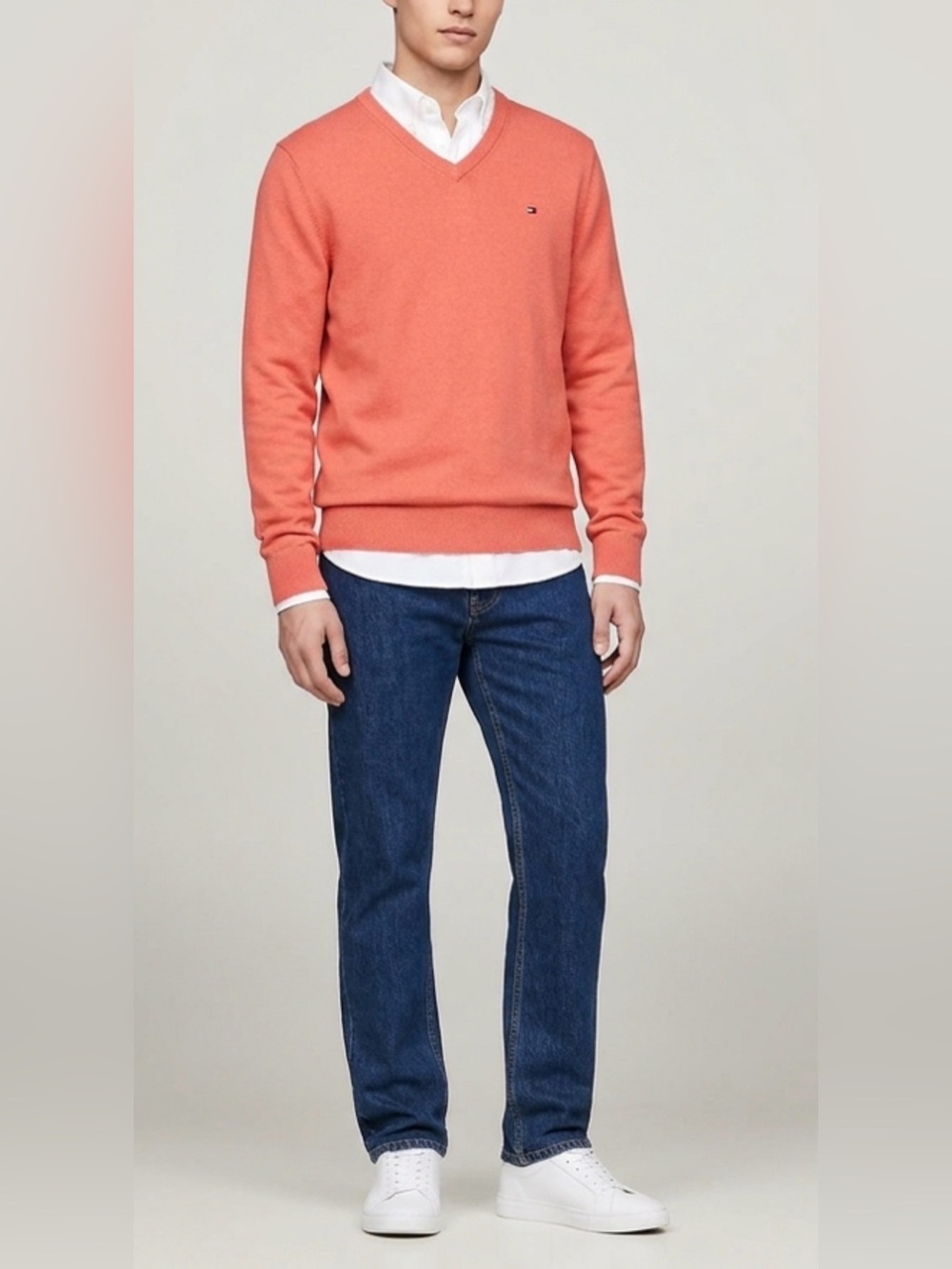 Tommy Hilfiger Men's Essential Cotton V-Neck Sweater Size Large